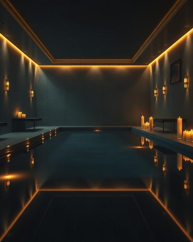 Spa met stil water en kaarslicht